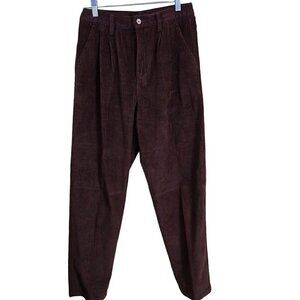J. Peterman 6 Whale Chocolate Brown Wide Whale Pleated Front Pants Size 4